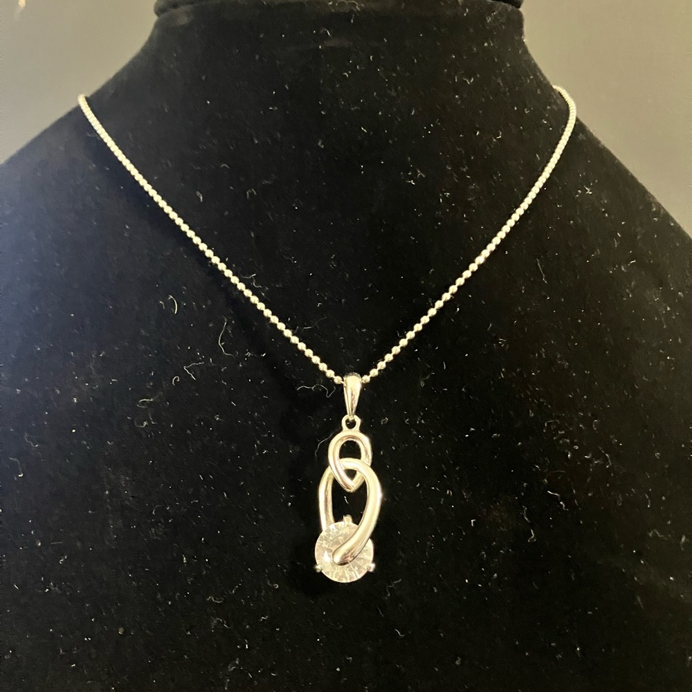Elegant Silver Crystal Lia Sophia Pendant Necklace